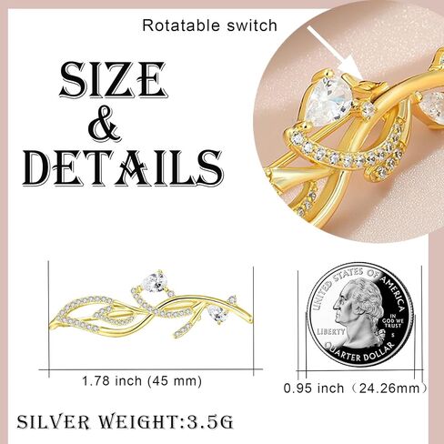 دبابيس بروش الأوراق للنساء الرجال 925 الفضة الاسترليني مع دمعة Zircon Brouches 18k هدية مجوهرات مطلية بالذهب لعيد الميلاد الذكرى السنوية in Kuwait