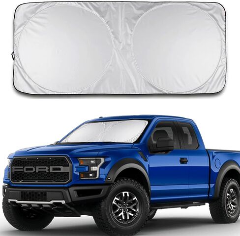 Car Windshield Sun Shade Durable 210T Polyester Heat Block UV Protection Sunshades - Sunlight Blocker Reflective Sun Visor Car Window Shade Easy Storage Sunshade Vehicle Accessories (Medium) in Saudi Arabia