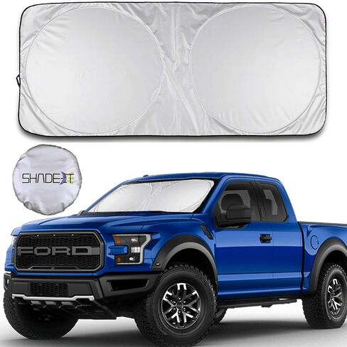 Car Windshield Sun Shade Durable 210T Polyester Heat Block UV Protection Sunshades - Sunlight Blocker Reflective Sun Visor Car Window Shade Easy Storage Sunshade Vehicle Accessories (Medium) in Saudi Arabia