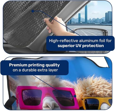 Funny Llama Windshield Sun Shade for Car SUV Truck (55x30 Inches), Sun Shade Windshield, Shades for Front Windows, Sunshade for Car Windshield, Protector Blocks UV in Kuwait