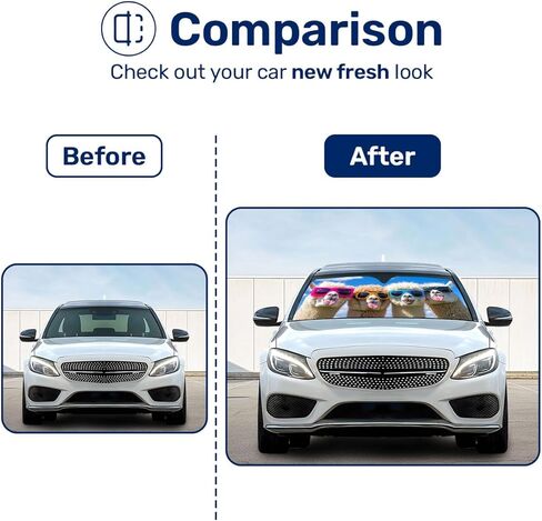 Funny Llama Windshield Sun Shade for Car SUV Truck (55x30 Inches), Sun Shade Windshield, Shades for Front Windows, Sunshade for Car Windshield, Protector Blocks UV in Kuwait