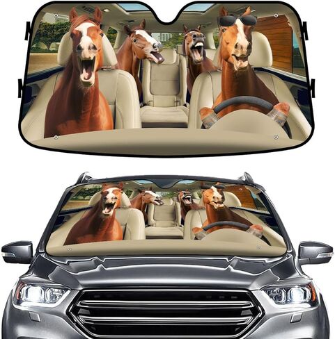 Funny Llama Windshield Sun Shade for Car SUV Truck (55x30 Inches), Sun Shade Windshield, Shades for Front Windows, Sunshade for Car Windshield, Protector Blocks UV in Kuwait