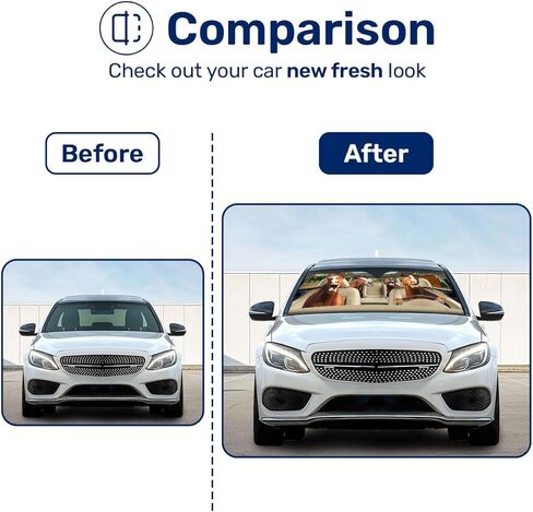 Funny Llama Windshield Sun Shade for Car SUV Truck (55x30 Inches), Sun Shade Windshield, Shades for Front Windows, Sunshade for Car Windshield, Protector Blocks UV in Kuwait