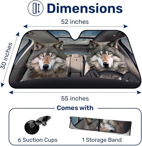 Funny Llama Windshield Sun Shade for Car SUV Truck (55x30 Inches), Sun Shade Windshield, Shades for Front Windows, Sunshade for Car Windshield, Protector Blocks UV in Kuwait