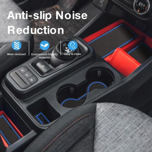 Auovo Cup Holder Insert Compatible with Ford Maverick Accessories 2022 2023 2024 2025 Center Console Cup Holder Liners Door Pocket Liners 20pcs (Orange Trim) (Not Fit 2025 Model with Wireless Charge) in Saudi Arabia