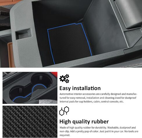 Auovo Cup Holder Insert Compatible with Ford Maverick Accessories 2022 2023 2024 2025 Center Console Cup Holder Liners Door Pocket Liners 20pcs (Orange Trim) (Not Fit 2025 Model with Wireless Charge) in Saudi Arabia