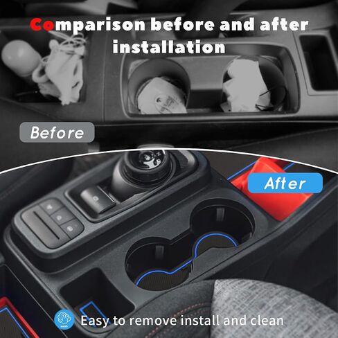 Auovo Cup Holder Insert Compatible with Ford Maverick Accessories 2022 2023 2024 2025 Center Console Cup Holder Liners Door Pocket Liners 20pcs (Orange Trim) (Not Fit 2025 Model with Wireless Charge) in Saudi Arabia