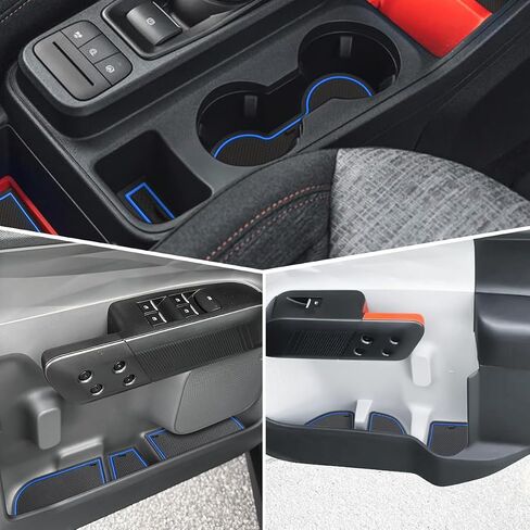 Auovo Cup Holder Insert Compatible with Ford Maverick Accessories 2022 2023 2024 2025 Center Console Cup Holder Liners Door Pocket Liners 20pcs (Orange Trim) (Not Fit 2025 Model with Wireless Charge) in Saudi Arabia