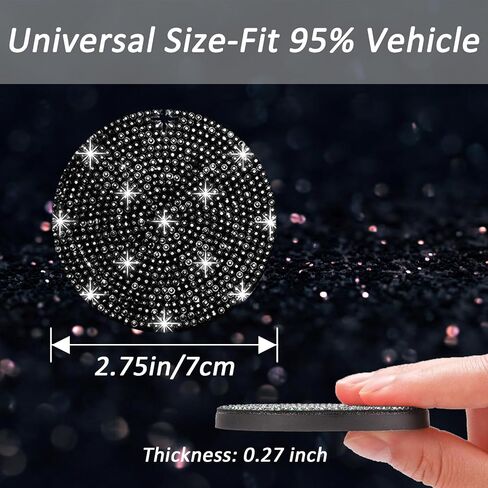 4PCS Bling Car Cup Holder Coaster, 2.75 inch Anti-Slip Shockproof Bling Crystal Rhinestone Insert Car Cup Coaster, Automotive Interior Accessories for Womens Girls (Pink) in Kuwait