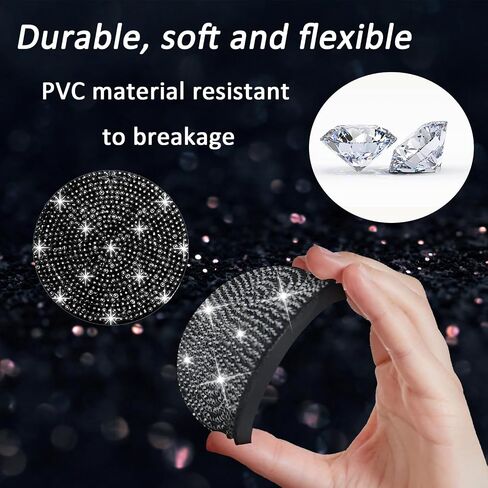 4PCS Bling Car Cup Holder Coaster, 2.75 inch Anti-Slip Shockproof Bling Crystal Rhinestone Insert Car Cup Coaster, Automotive Interior Accessories for Womens Girls (Pink) in Kuwait