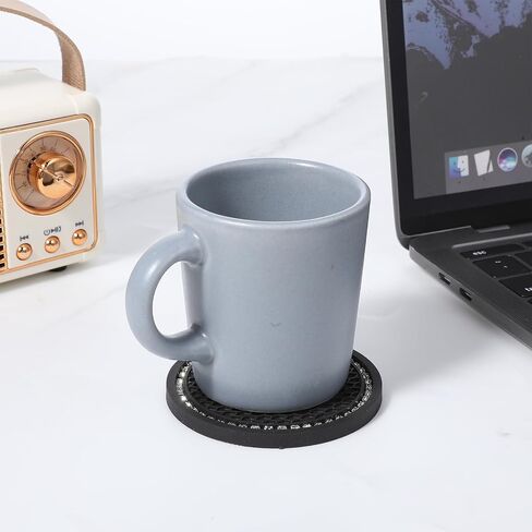 4 PCS Car Cust Coaster ، 2.75 بوصة من الحصير المضاد للانزلاق ، إكسسوارات حامل مشروب المركبات العالمية ، ديكورات أصحاب كأس السيارة للنساء ، السيارات ، الشاحنات ، RVS (أسود) in Saudi Arabia