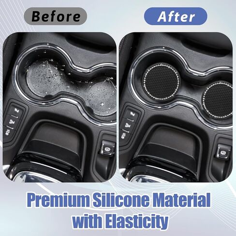 4 PCS Car Cust Coaster ، 2.75 بوصة من الحصير المضاد للانزلاق ، إكسسوارات حامل مشروب المركبات العالمية ، ديكورات أصحاب كأس السيارة للنساء ، السيارات ، الشاحنات ، RVS (أسود) in Saudi Arabia