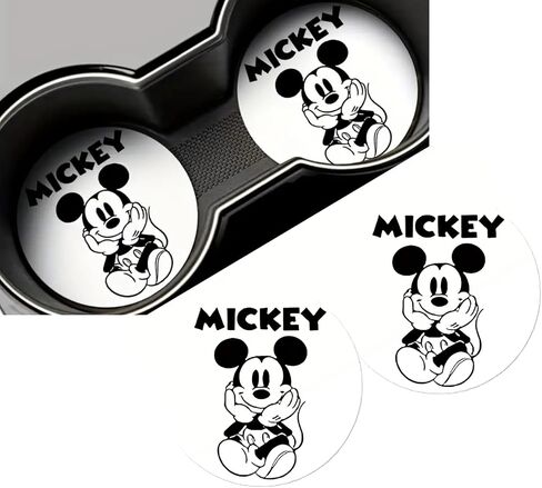 Rawan Car Cup Holder Coaster, 2PCS Cute Mouse Car Coasters for Cup holder Universal Auto Anti Slip Insert Coaster, Cute Car Assecories for Women Men,Cute Car Interior Accessories (G) in Saudi Arabia
