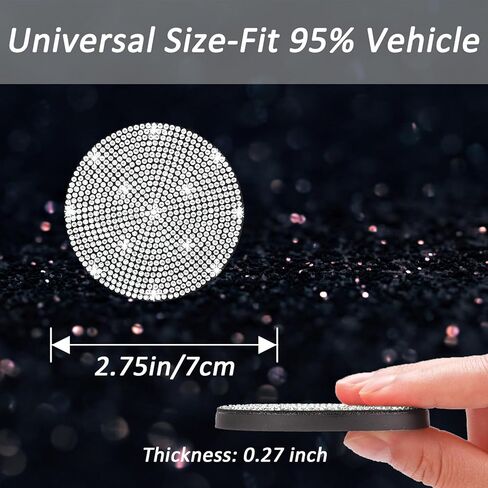 Coaster 4pcs Bling Car Custer Coaster ، 2.75 بوصة مضادة للانزلاق الصدمة بلينج كونستون إدراج كأس السيارة ، الملحقات الداخلية للسيارات للفتيات النسائي (الوردي) in Kuwait