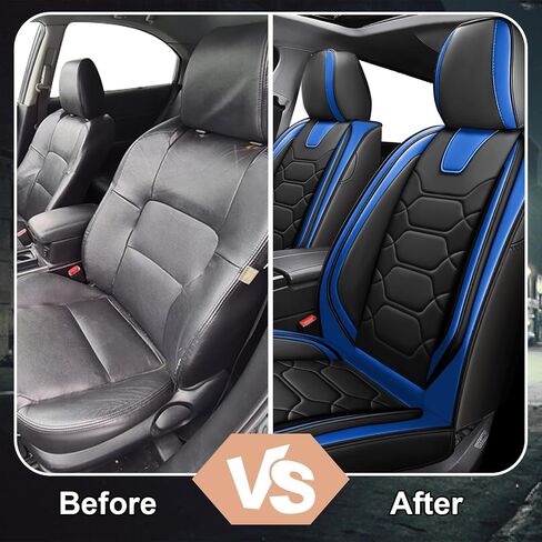 Car Seat Covers Fit for Toyota 4Runner 2000-2023,2 Seats Comfort Non-Slip Seat Covers Airbag Compatible,Waterproof Leather Seat Covers(Standard 2 Seats, Black Blue) in Saudi Arabia