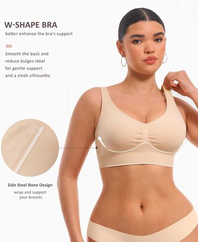 يشعر Bralettes بالنساء للنساء لا يرتاحون في كل يوم حمالات ديب ديب ضد تغطية كاملة داعمة سلسة. in Kuwait