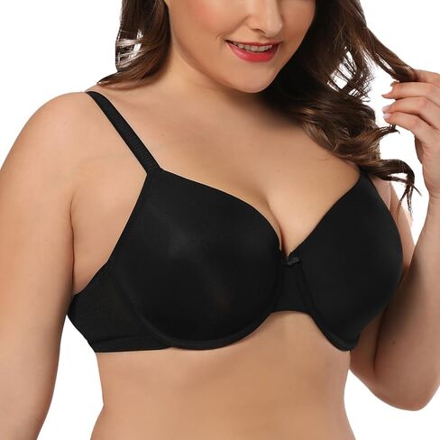 Women's Bra Plus Size Full Coverage Supportive T-Shirt Bras Underwire Bralette Smooth Seamless in Kuwait