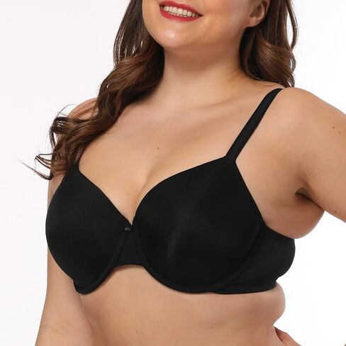 Women's Bra Plus Size Full Coverage Supportive T-Shirt Bras Underwire Bralette Smooth Seamless in Kuwait