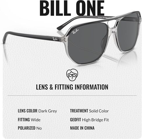Ray-Ban RB2205 Bill One Square-Round Groud Groud Grade مع حزمة مجموعة النظارات الرسمية in Kuwait