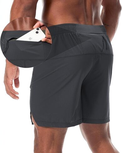 شورت شورت شورتات رياضية للرجال في Surenow Men Rymout شورتات تنس خفيفة الوزن سريعة الجافة مع جيوب سحاب in Kuwait