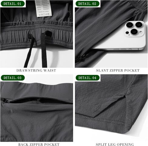 شورت شورت شورتات رياضية للرجال في Surenow Men Rymout شورتات تنس خفيفة الوزن سريعة الجافة مع جيوب سحاب in Kuwait