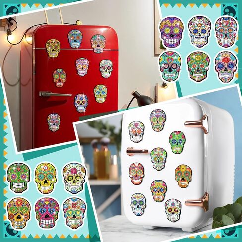 Motipuns 30 Pcs Halloween Pumpkin Diamond Painting Magnets Kits Diamond Art Fridge Magnet Refrigerator Sticker Diamond Painting for Beginners Adults DIY Art Craft Gifts Home Decors in Saudi Arabia