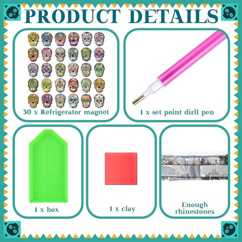 Motipuns 30 Pcs Halloween Pumpkin Diamond Painting Magnets Kits Diamond Art Fridge Magnet Refrigerator Sticker Diamond Painting for Beginners Adults DIY Art Craft Gifts Home Decors in Saudi Arabia