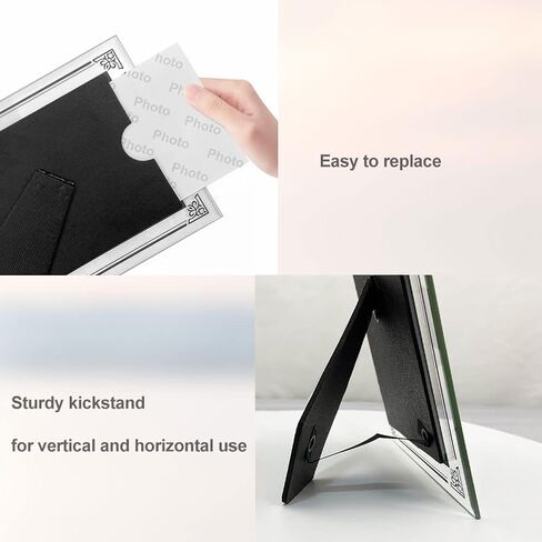 مجموعة إطار الصورة Horlimer 8x10 من 2 ، إطار الصورة الزجاجية 8 × 10 على الطاولة ، أفقيًا أو رأسيًا in Kuwait