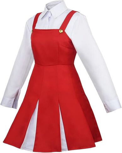 Anime Costume Dress Outfit Red Uniform Full Set Halloween With Headdress in Kuwait