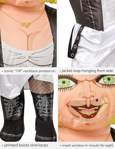 Rubies Adult Bride of Chucky Coftable Tiffany Coftume ، 77 "طولها لحفلات ذات طابع تحت عنوان وعيد الهالوين in Saudi Arabia
