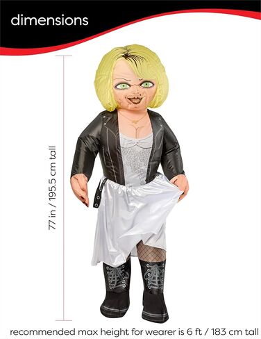 Rubies Adult Bride of Chucky Coftable Tiffany Coftume ، 77 "طولها لحفلات ذات طابع تحت عنوان وعيد الهالوين in Saudi Arabia