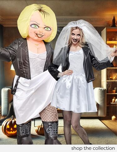 Rubies Adult Bride of Chucky Coftable Tiffany Coftume ، 77 "طولها لحفلات ذات طابع تحت عنوان وعيد الهالوين in Saudi Arabia