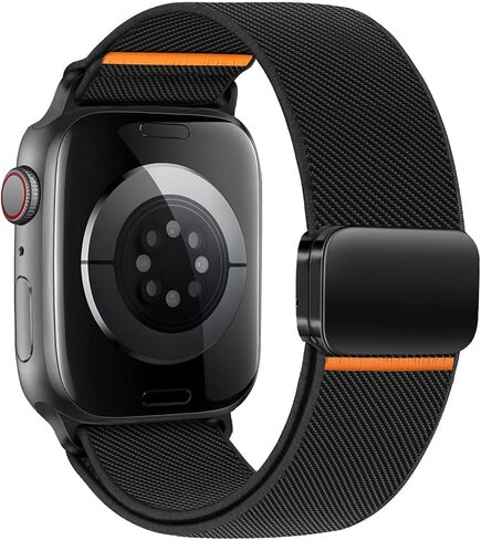 Magnetic Nylon Bands for Apple Watch Ultra 2 Band for Men 49mm 46mm 45mm 44mm 42mm iWatch Man,Stretchy Fabric Elastic Sport Strap Wristband for Apple Watch Series 10 9 8 7 6 5 4 3 SE Ultra2/Ultra in Saudi Arabia