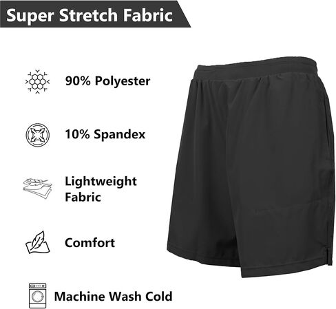 Galaxy by Harvic 4-Pack Men's 2-in-1 شورت الجري مع بطانة-شورتات رياضية رياضية جافة سريعة مع جيوب in Saudi Arabia