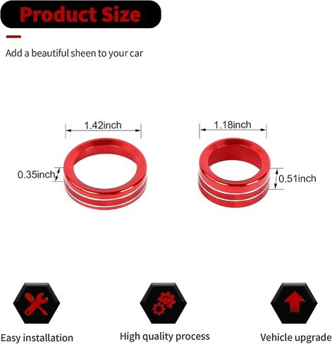 RT-TCZ مقبض المصباح المقبض غطاء الصوت غطاء الصوت تقليم Center Center Console INTORIORS FORD FORD MUSTANG 2024 2025 (RED) in Saudi Arabia