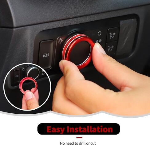 RT-TCZ مقبض المصباح المقبض غطاء الصوت غطاء الصوت تقليم Center Center Console INTORIORS FORD FORD MUSTANG 2024 2025 (RED) in Saudi Arabia