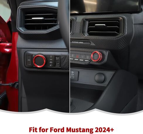RT-TCZ مقبض المصباح المقبض غطاء الصوت غطاء الصوت تقليم Center Center Console INTORIORS FORD FORD MUSTANG 2024 2025 (RED) in Saudi Arabia
