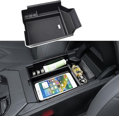 Center Console Organizer Compatible with 2025 BMW X3 Interior Accessories, X3 30 xDrive/ X3 M50 xDrive Middle Armrest Storage Box Secondary Compartment Pallet Insert Tray, Black in Saudi Arabia