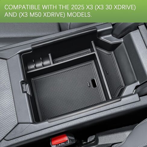 Center Console Organizer Compatible with 2025 BMW X3 Interior Accessories, X3 30 xDrive/ X3 M50 xDrive Middle Armrest Storage Box Secondary Compartment Pallet Insert Tray, Black in Saudi Arabia