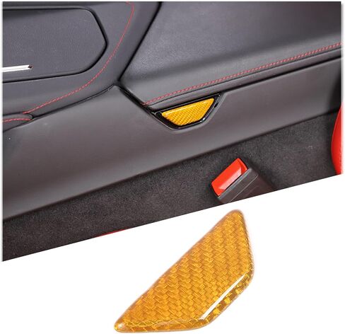Real Carbon Fiber Car Armrest Storage Box Switch Button Cover Sticker Compatible with Corvette C8 Stingray 2020-2024 Car Accessories, Center Console Switch Trim Cover (Black) in Saudi Arabia