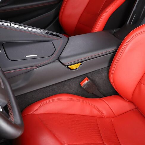 Real Carbon Fiber Car Armrest Storage Box Switch Button Cover Sticker Compatible with Corvette C8 Stingray 2020-2024 Car Accessories, Center Console Switch Trim Cover (Black) in Saudi Arabia