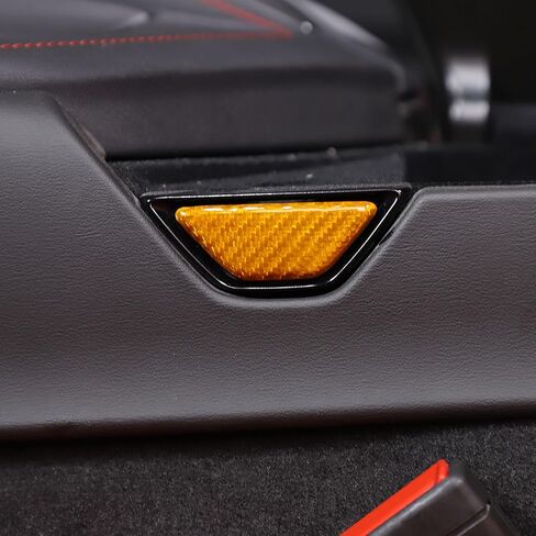 Real Carbon Fiber Car Armrest Storage Box Switch Button Cover Sticker Compatible with Corvette C8 Stingray 2020-2024 Car Accessories, Center Console Switch Trim Cover (Black) in Saudi Arabia
