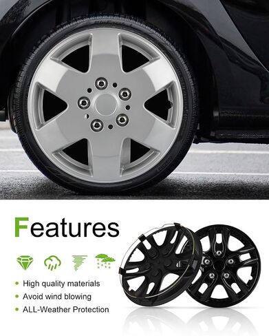 SCTIOO 4pcs Set of 12-Inch Silver Hubcaps can be Easily Installed on Car Truck SUV,Suitable for a Variety of Models,Beautiful and Rust-Proof in Kuwait