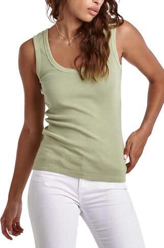 DEAR JOHN Paula Scoop Neck Sleeveless Women's Tank Top Fitted Knit in Saudi Arabia