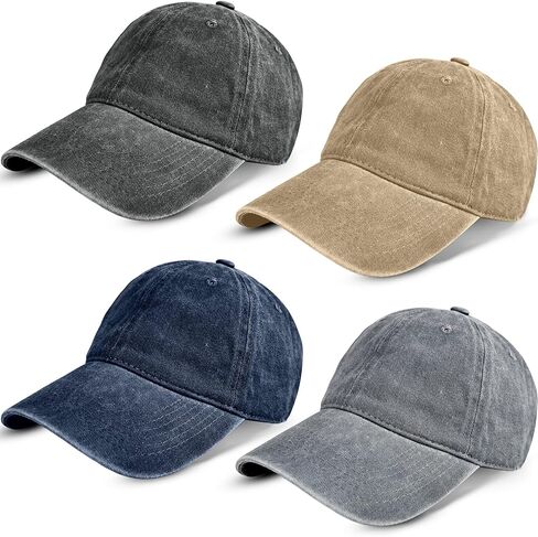 4 حزمة مغسولة كاب بيسبول بيسبول رجعية قبعة البيسبول القبعة القبعة قبعات الكرة العادي عتيقة القبعة للبالغين in Kuwait