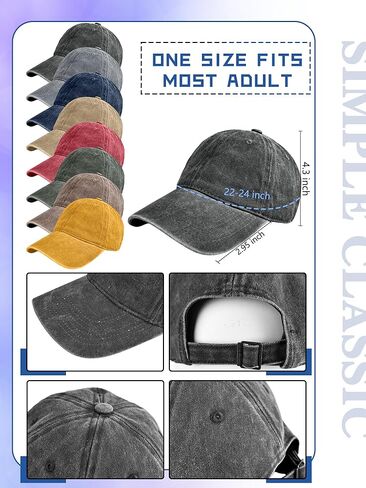 4 حزمة مغسولة كاب بيسبول بيسبول رجعية قبعة البيسبول القبعة القبعة قبعات الكرة العادي عتيقة القبعة للبالغين in Kuwait