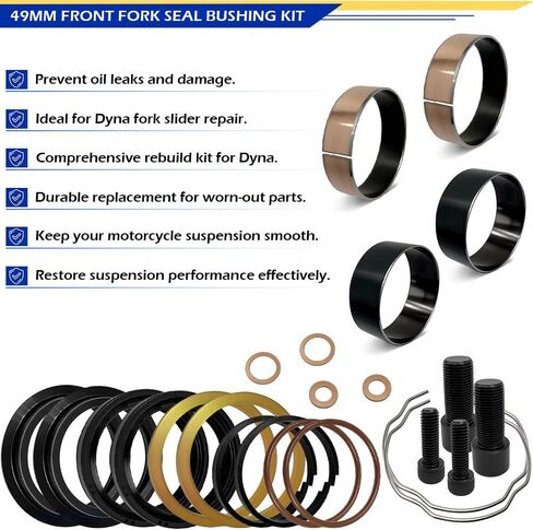 طقم جلبة شوكة شوكة 49 ملم لـ Dyna Low Rider ، Dyna Street Bob ، Dyna Fat Bob ، Dyna Super Glide ، Dyna Wide Glide ، Dyna Switchback ، Dyna Cvo Fat Bob 2006-2017 OEM#0403-0074 in Saudi Arabia