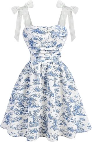 Floerns Girl's Floral Midi Dress Tie Shoulder Ruched Ruffle Hem Birthday Dresses in Saudi Arabia