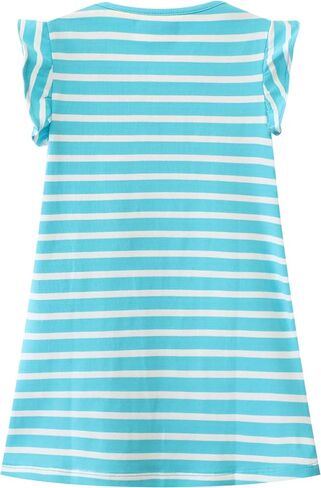 Hongshilian Toddler Girls Casual Cotton Dress Cartoon Appliques Short Sleeve Summer Playwear Dresses in Saudi Arabia