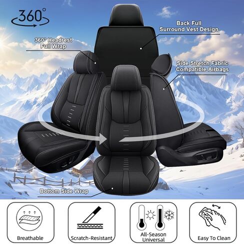 2PCS Front Car Seat Covers Fit for BMW 3 Series 2009-2018 & 5 Series 2008-2024 & 7 Series 2011-2024 Faux Leather Seat Cover 3Series Waterproof Seat Cushion Protector (Beige) in Kuwait